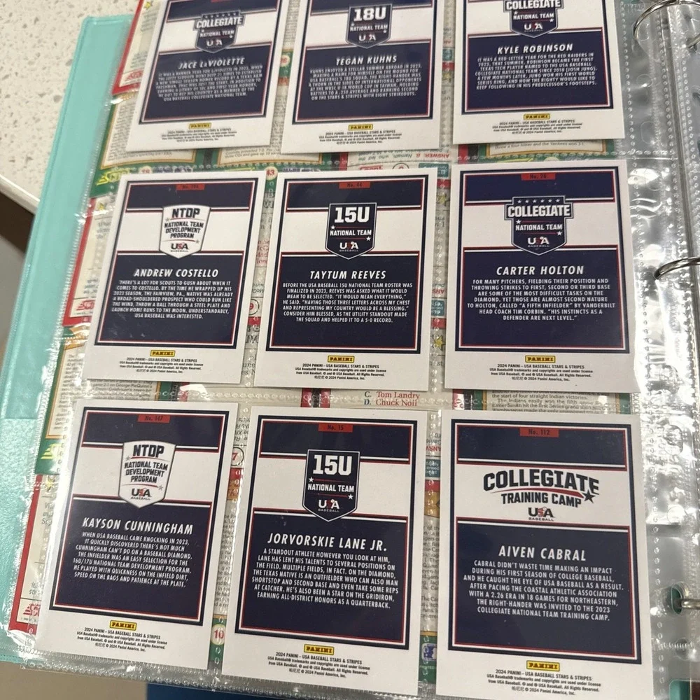 USA Baseball Stars & Stripes 2024 Panini Cards Lot Of 10